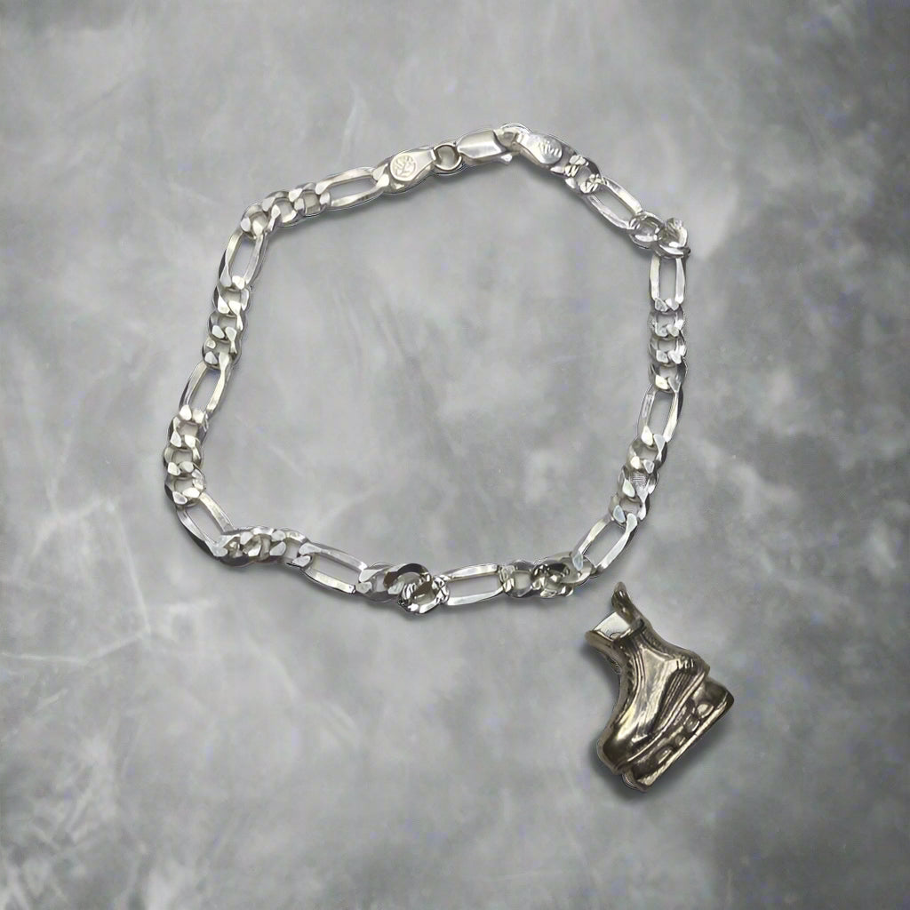 Silver Hockey Skate Charm