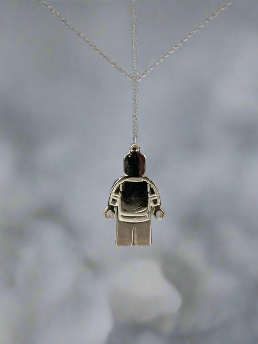 Silver Toy Hockey Player Necklace