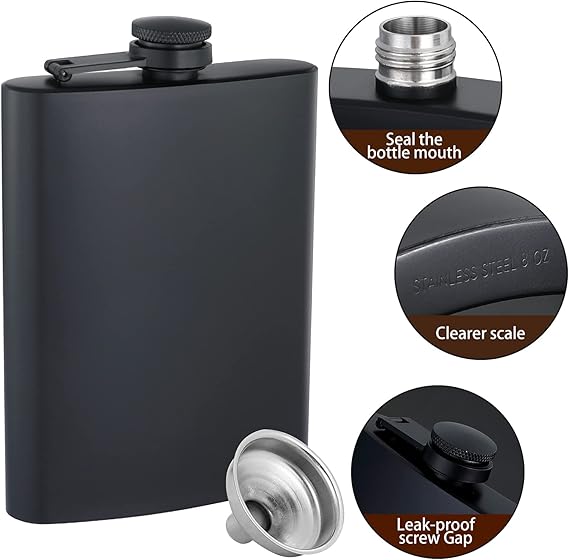Hip Flask 8oz - Personalized with you logo, name number and more!