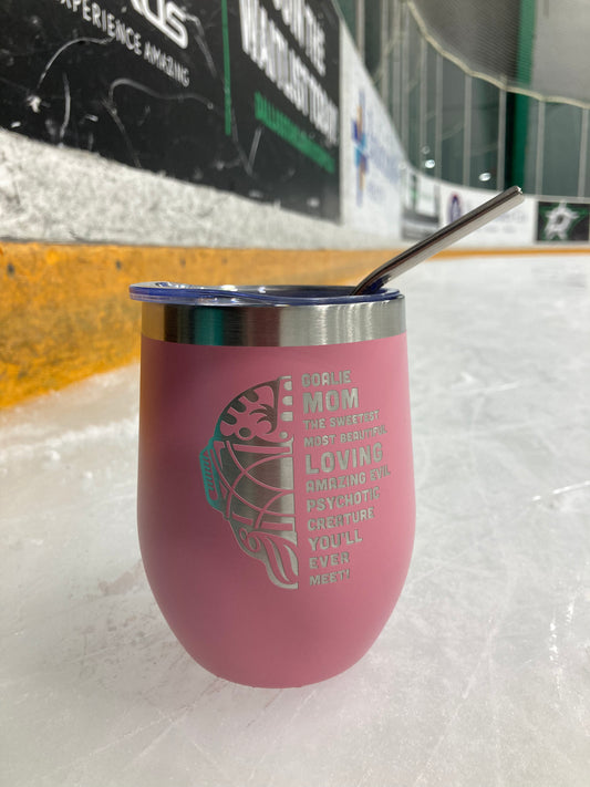 Goalie Mom Wine Cup - Pink