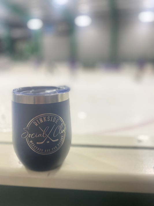 Rinkside Social Club Hockey Wine Cup - Black