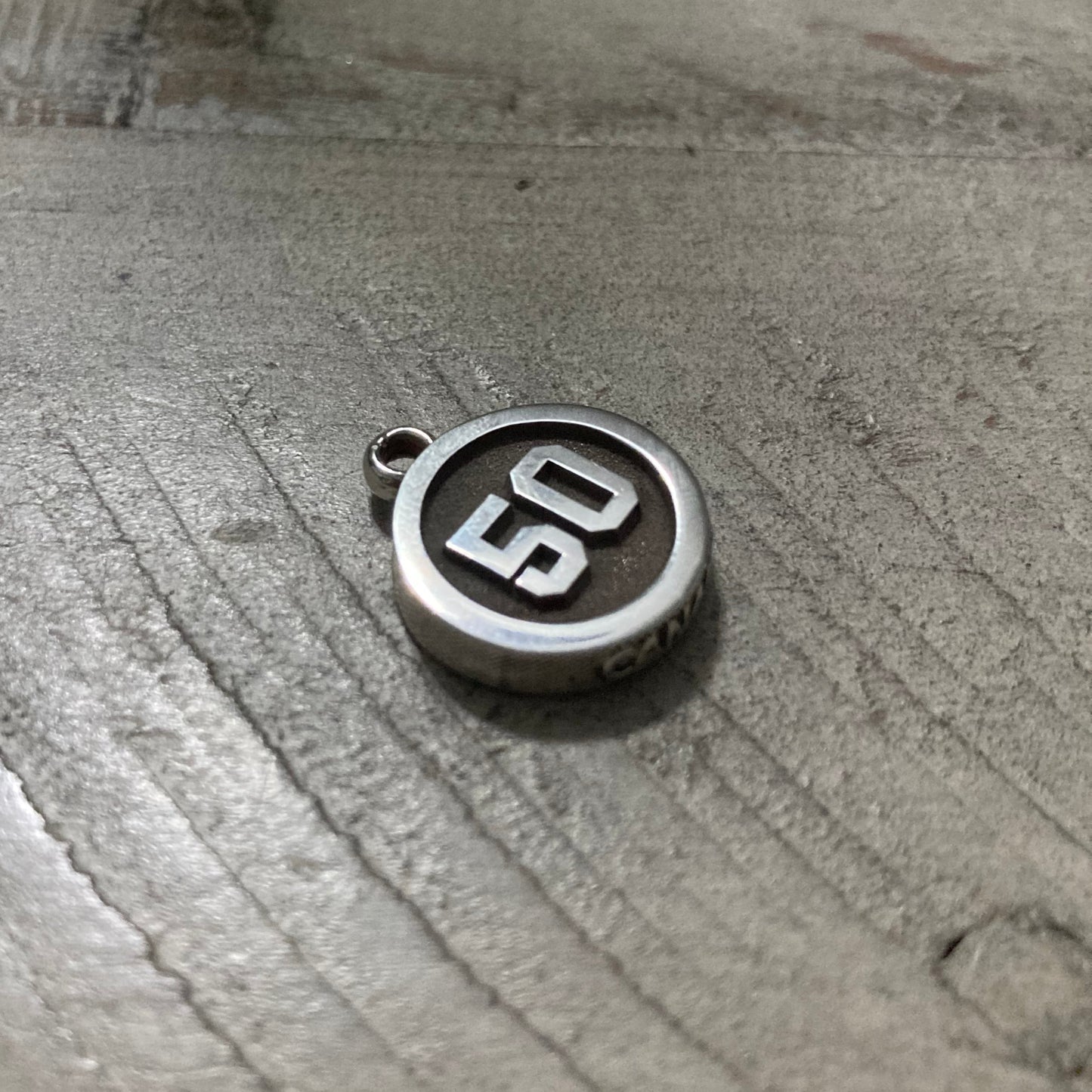 Silver Hockey Puck Neclace