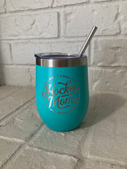 Hockey Mom Wine Cup - Mint