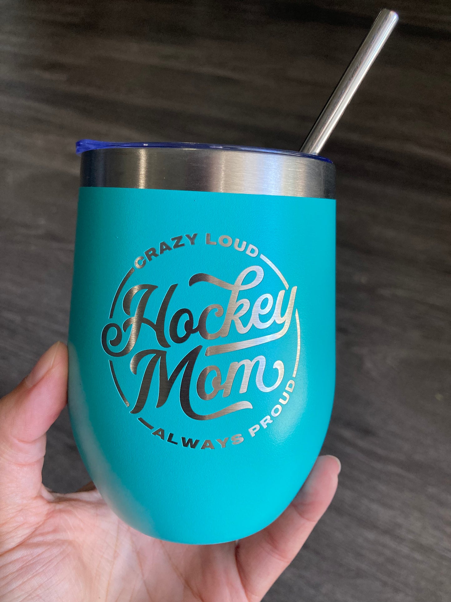 Hockey Mom Wine Cup - Mint