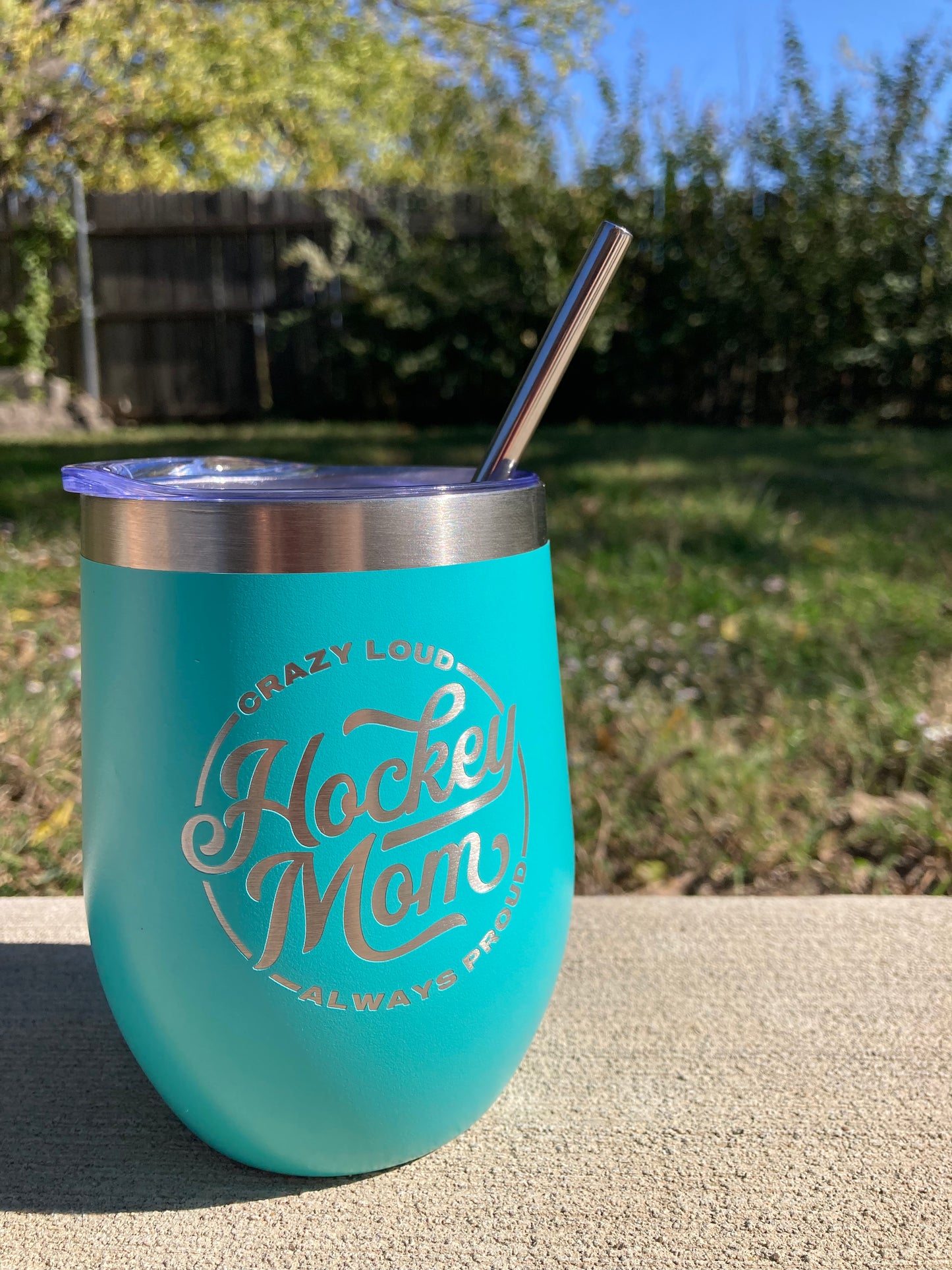 Hockey Mom Wine Cup - Mint