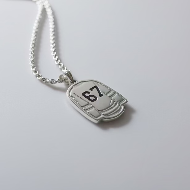 Jersey Custom Silver Necklace