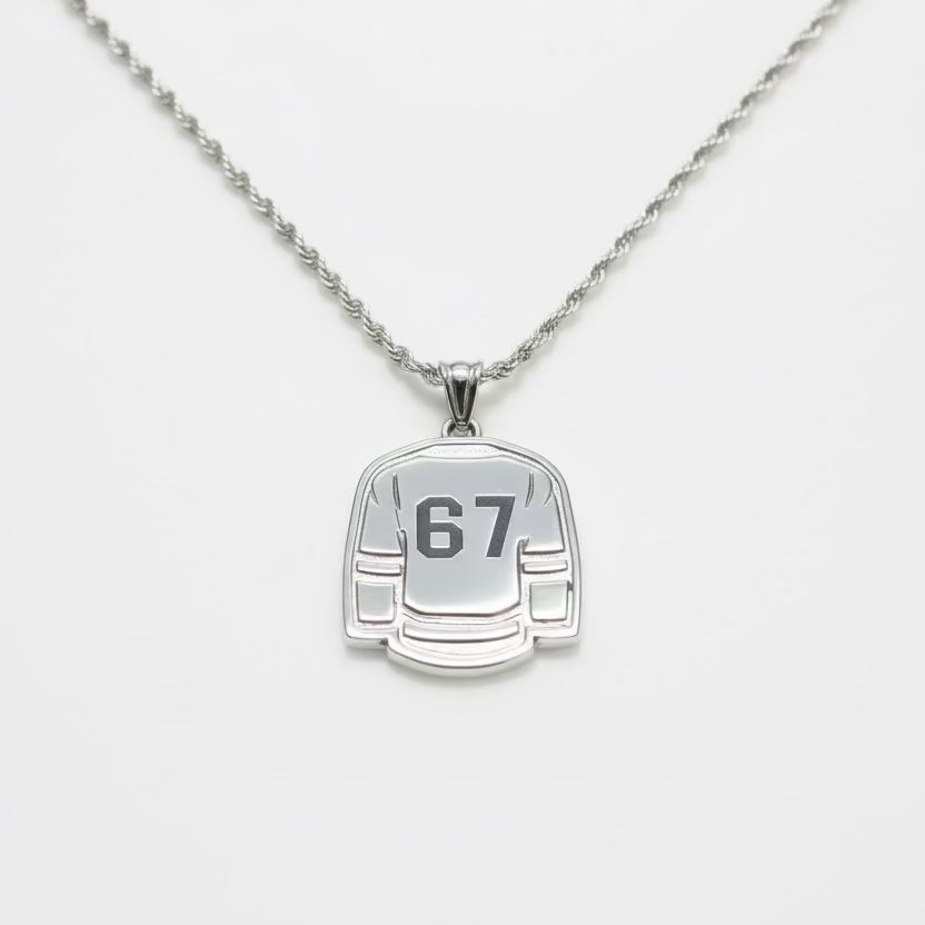 Jersey Custom Silver Necklace