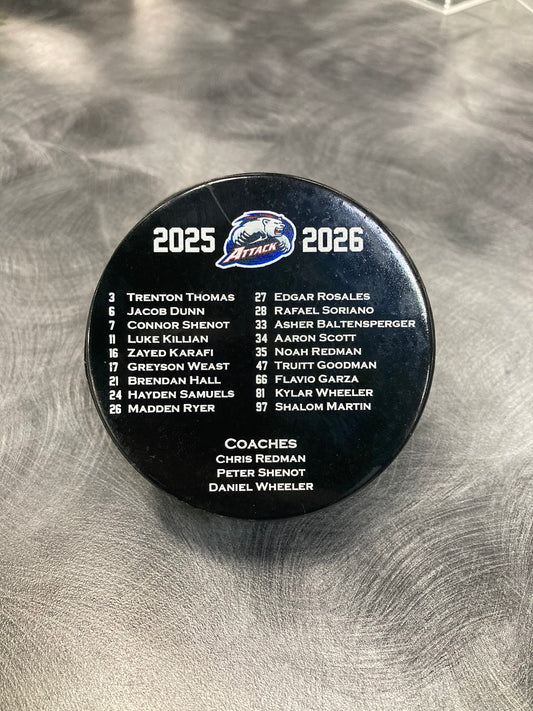 Custom Hockey Puck - Team Roster
