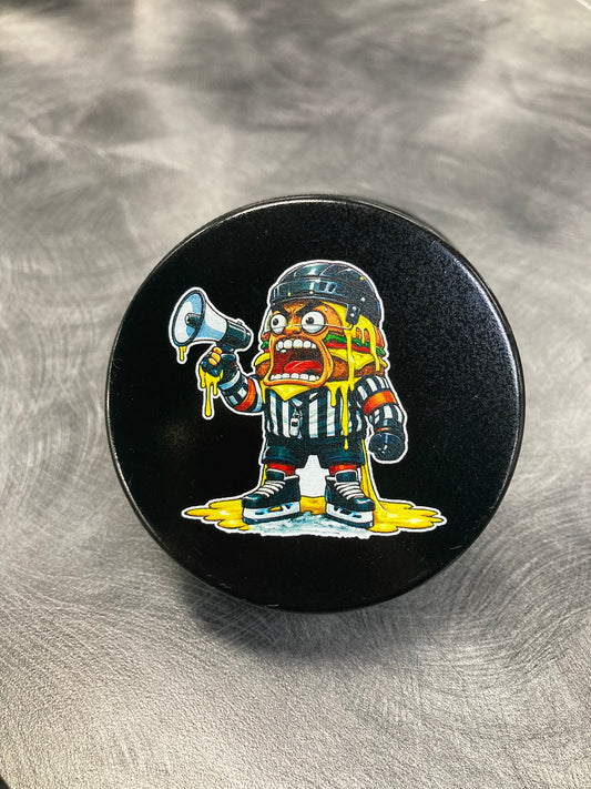 Hockey Puck - Cheeseburger Ref