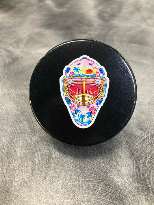 Hockey Puck - Hawaii Goalie Mask