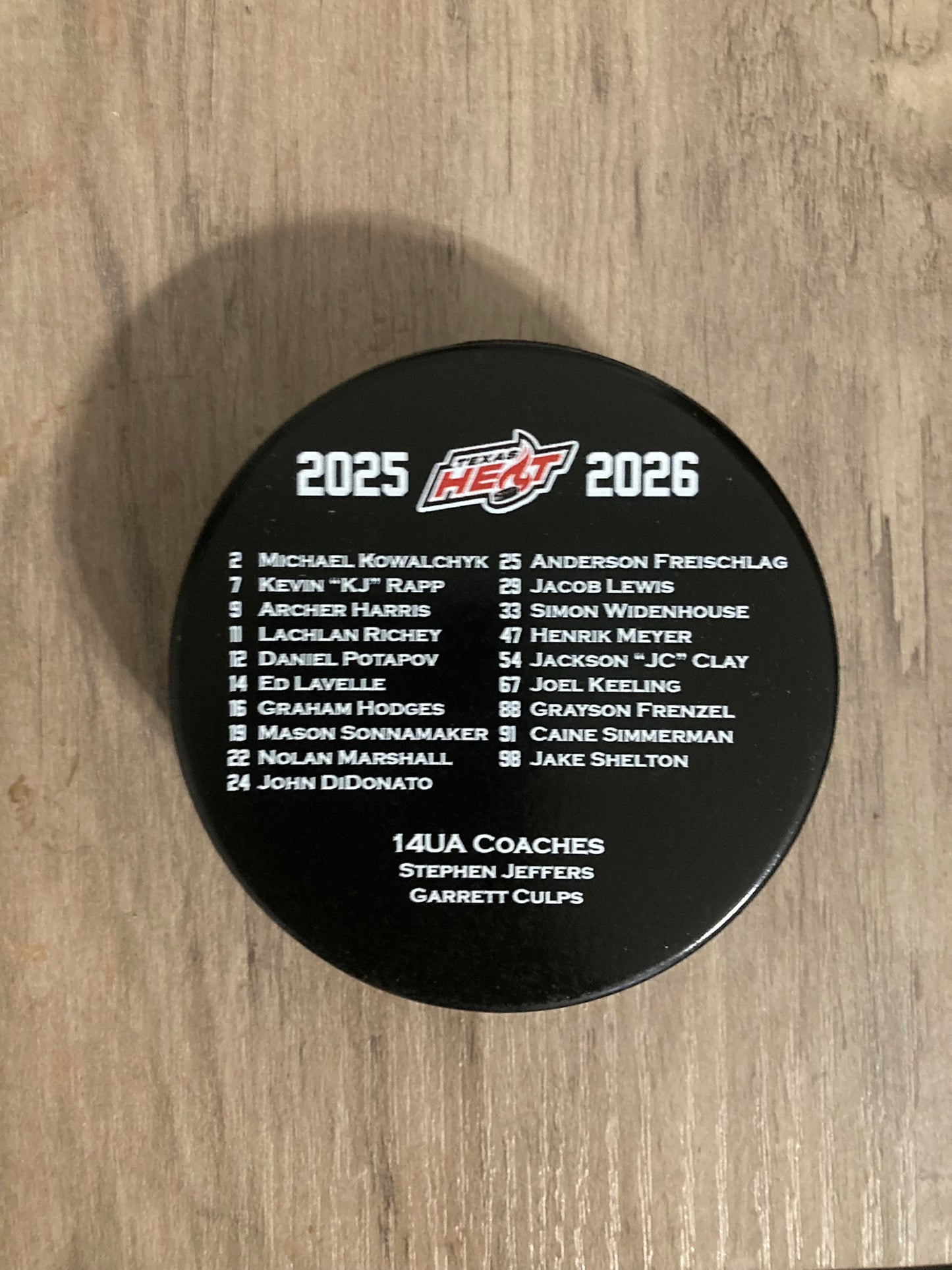 Custom Hockey Puck - Team Roster