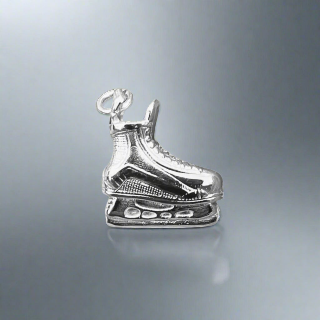 Silver Hockey Skate Charm