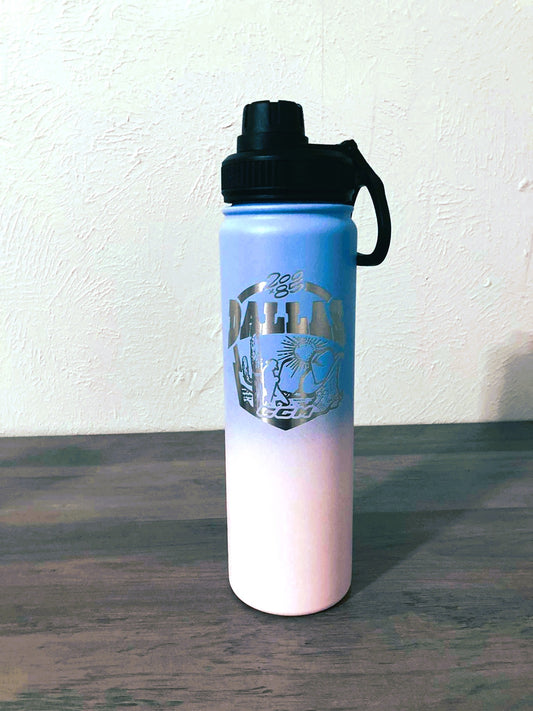 Water Bottle - Custom Club, Name and Number - Pink/Blue